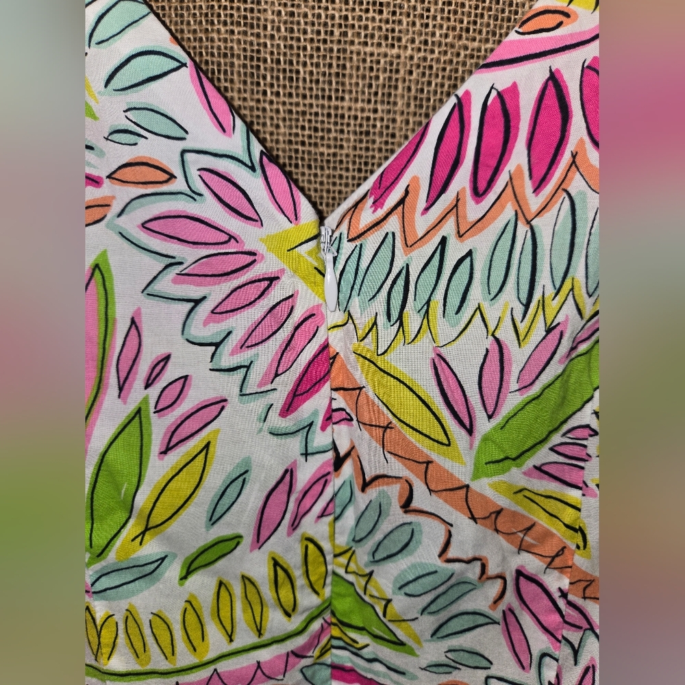 Women's Tahari Arthur S Levine Vibrant Multicolor Pleated Skirt Dress Size 4 - Picture 11 of 14